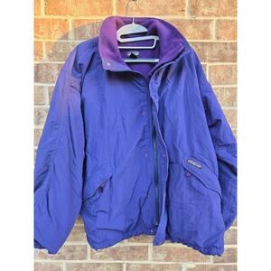 Vintage Patagonia Large Bomber Fleece Lined Jacket Made In USA Purple Zip Up Men